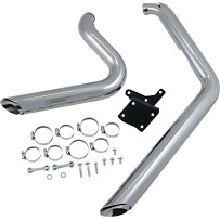 Shortshots Staggered Exhaust System — Chrome, 2-into-2 system