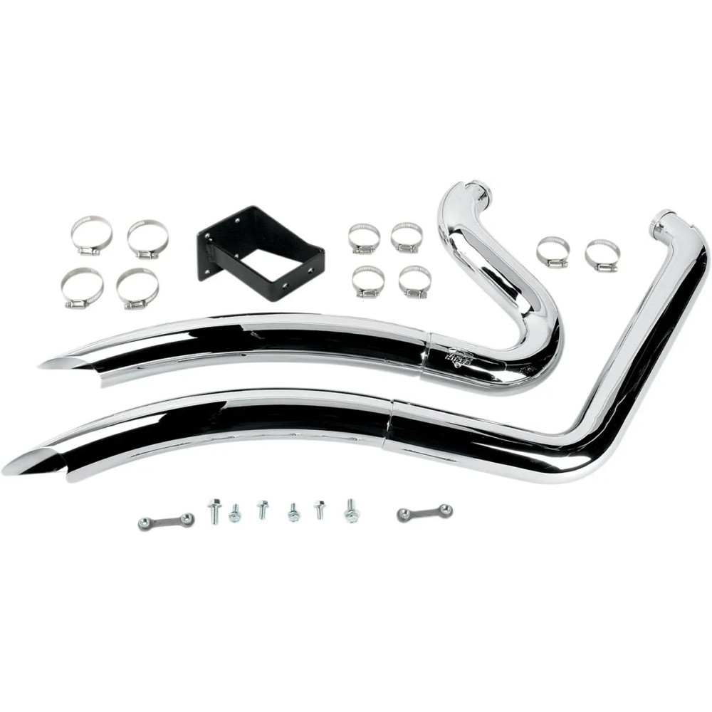 Big Radius 2:2 Exhaust System — 2.5" header, right-side drive, Chrome