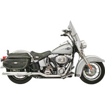 Power Curve True-Dual Crossover Header Pipes — 2-Into-2 system, Chrome, fits Softail