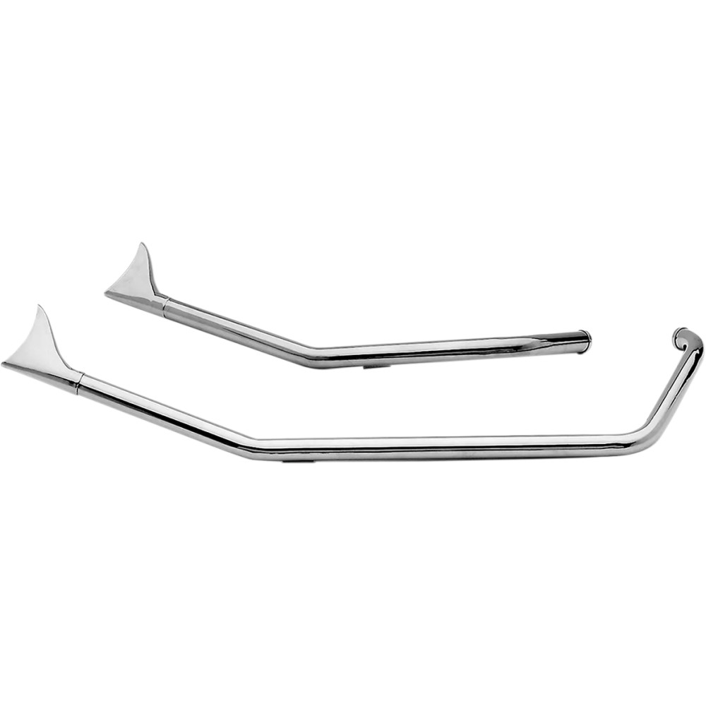 1-3/4" Upsweep Fishtail Drag Pipes — Chrome, 2-Into-2 System