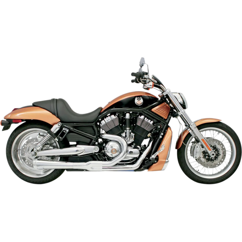 Road Rage 2:1 V-Rod Exhaust — 4" muffler, Chrome