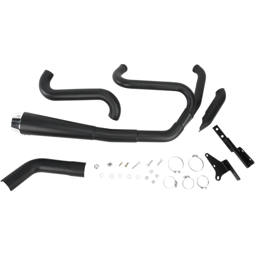 Road Rage 2:1 Exhaust System — 4" muffler, 2-Into-1 System, Black