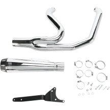 Road Rage 2:1 Exhaust System — 2-Into-1, 4" muffler, Chrome