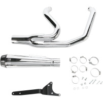 Road Rage 2:1 Exhaust System — 2-Into-1, 4" muffler, Chrome