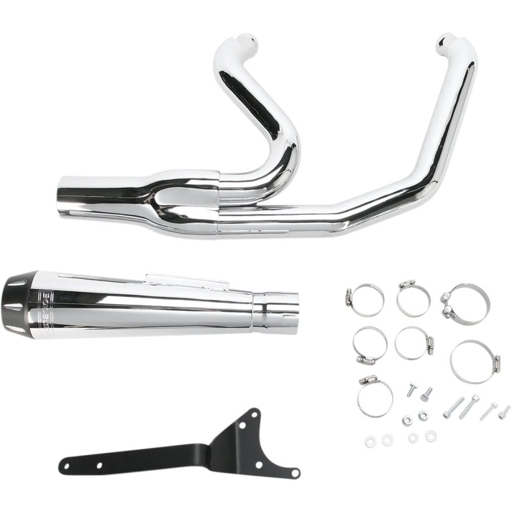 Road Rage 2:1 Exhaust System — 2-Into-1, 4" muffler, Chrome