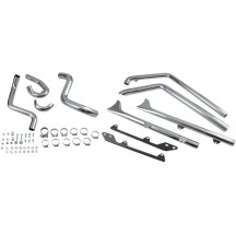 True Duals Exhaust System with Fishtail Mufflers — 47.6 mm (1-7/8"), 2-Into-2 system, Chrome