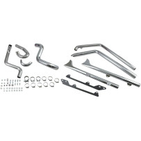 True Duals Exhaust System with Fishtail Mufflers — 47.6 mm (1-7/8"), 2-Into-2 system, Chrome