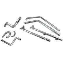 True Duals Exhaust System with Fishtail Mufflers — 47.6 mm (1-7/8"), 2-Into-2 system, Chrome