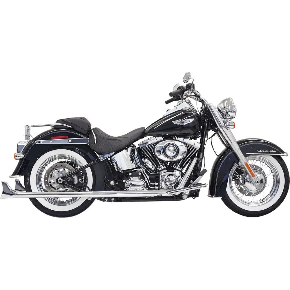 True Duals Exhaust System with Fishtail Mufflers — 47.6 mm (1-7/8") muffler, 2-Into-2 system, Chrome