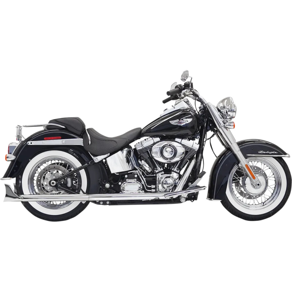 True Duals Exhaust System with Fishtail Mufflers — 57.2 mm (2-1/4") mufflers, 2-into-2 system, Chrome