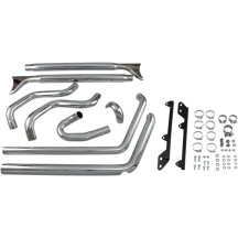 True Duals Exhaust System with Fishtail Mufflers — 2-Into-2, 57.2 mm (2-1/4") , Chrome