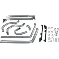 True Duals Exhaust System with Fishtail Mufflers — 2-Into-2, 57.2 mm (2-1/4") , Chrome