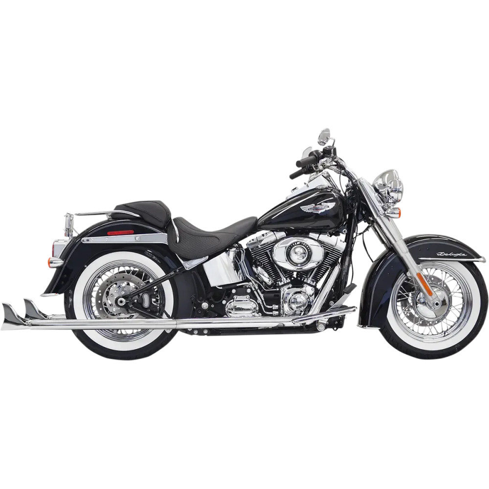 True Duals Exhaust System with Fishtail Mufflers — 2-Into-2, 57.2 mm (2-1/4") , Chrome