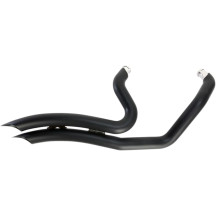 Speedster Swept Short Exhaust System — Full system, 2-Into-2, 2.5-inch heat shields, Black