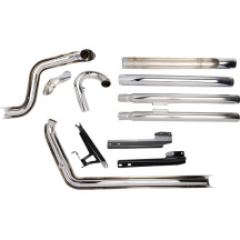 Bad Hombre Dual Exhaust System — 63.5 mm (2.5") muffler, 2-into-2 system, Chrome