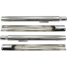 Bad Hombre Dual Exhaust System — 2-into-2, 63.5 mm (2.5") muffler, Chrome