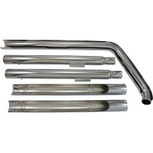 Bad Hombre Dual Exhaust System — 63.5 mm (2-1/2") muffler, 2-into-2, Chrome