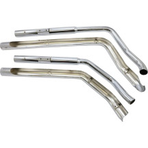 Dragster Exhaust System — 63.5 mm (2-1/2") muffler, 2-Into-2 system, Chrome