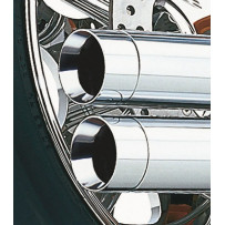 Speedster Long Exhaust System — 63.5 mm muffler, 2-into-2 system, Chrome