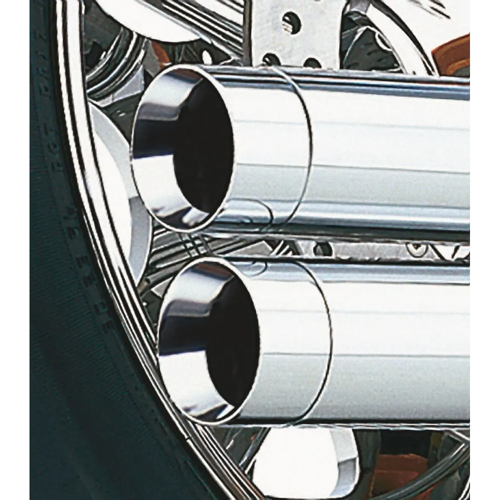 Speedster Long Exhaust System — 63.5 mm muffler, 2-into-2 system, Chrome