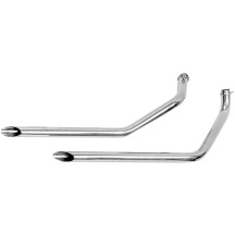 Staggered Dual Slash Cut Drag Pipes — 40" length, 2" muffler diameter, Chrome