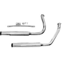 1-3/4" Dual Tapered Muffler Pipes — 1-3/4" muffler diameter, 38" length, Chrome