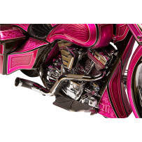 2-into-1 Nasty Bastard Sistema de Escape — 37" de largo, silenciador de 3-1/2", tapa final mecanizada, cromado