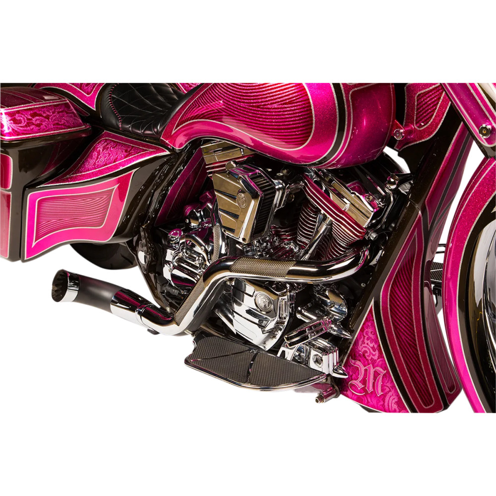 2-into-1 Nasty Bastard Exhaust System — 37" L, 3-1/2" muffler, billet turn-out end cap, Chrome