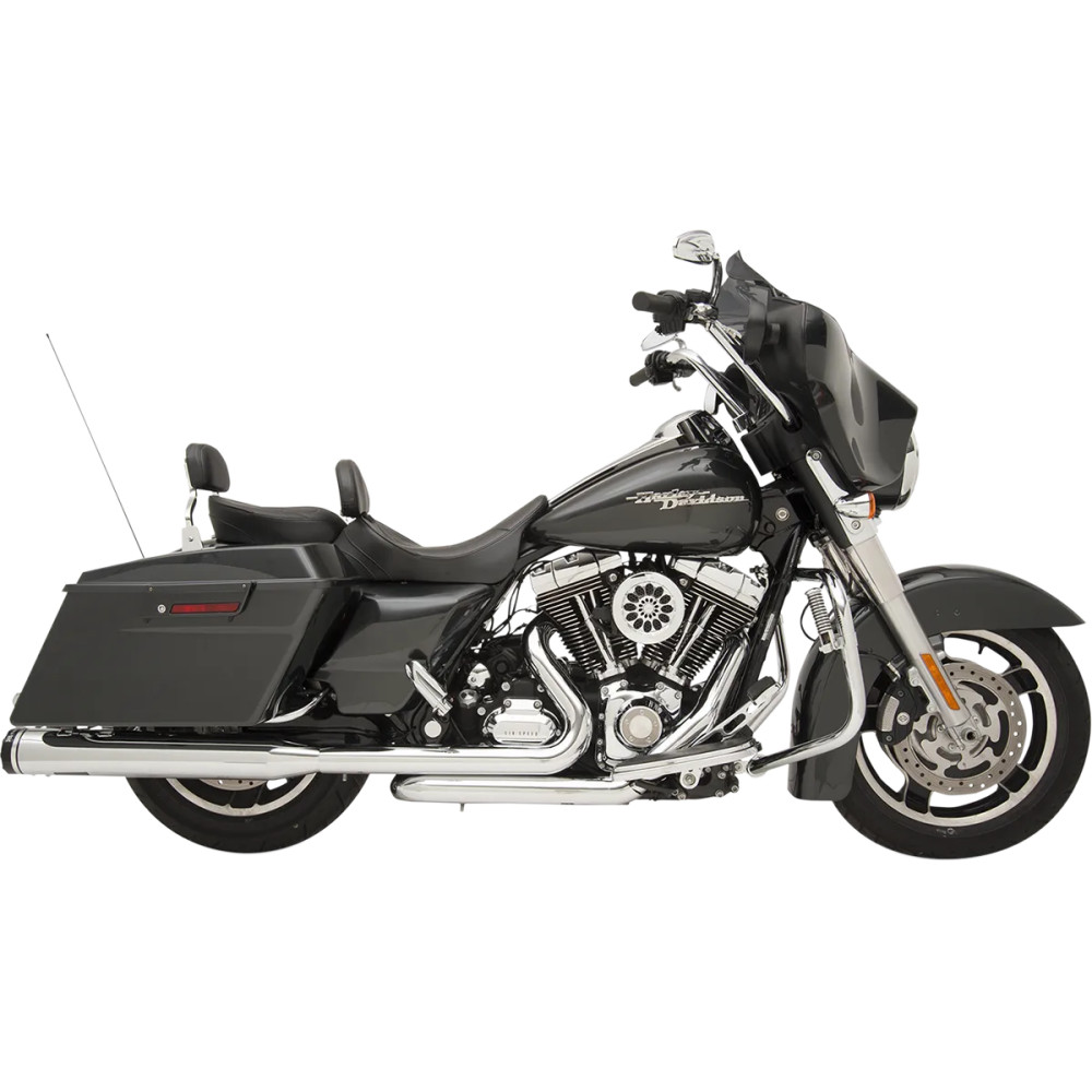 2-into-2 Dominator Exhaust System — 2-into-2 system, 4.5" mufflers, black end caps