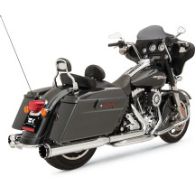 2-into-2 Dominator Exhaust System — 2-into-2 system, 4.5" mufflers, black end caps