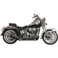 1-3/4" “Side by Side” Upsweep Fishtail Exhaust System — 12 mm & 18 mm O₂ sensor bungs, Chrome