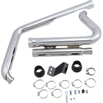 Speedster Short RPT Exhaust System — 2-Into-2 system, Chrome, black end cap