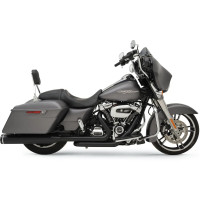 Sistema de escape 2-into-2 Dominator — silenciador 4-1/2", primarios 1-3/4"–1-7/8", bujes O2 18 mm y 12 mm, negro