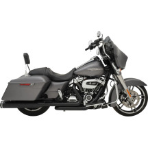 Sistema de escape 2-into-2 Dominator — silenciador 4-1/2", primarios 1-3/4"–1-7/8", bujes O2 18 mm y 12 mm, negro