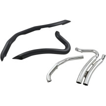 Sistema de escape corto Speedster Swept — sistema 2-into-2, escudos térmicos 2.5 in, tubos 1.75 in, negro/cromo