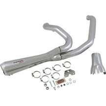 Road Rage 2:1 Short Exhaust System — 2-into-1, 4" muffler, 12 mm & 18 mm O2 ports