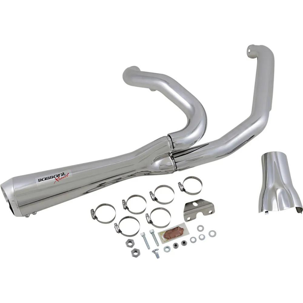 Road Rage 2:1 Short Exhaust System — 2-into-1, 4" muffler, 12 mm & 18 mm O2 ports