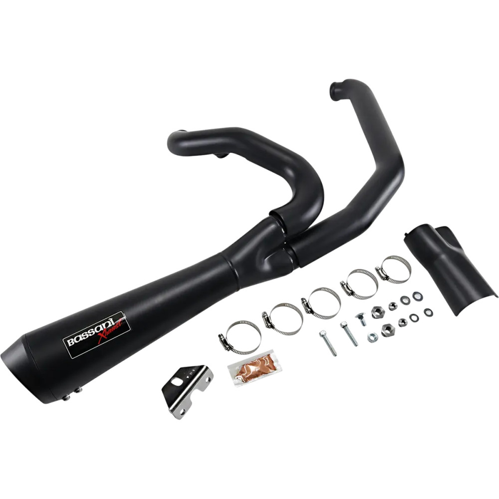 Road Rage 2:1 Short Exhaust System — 4", 2-into-1, 12 mm, 18 mm, Black