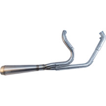Assault 2:1 Exhaust System — 2-Into-1 system, Brushed stainless steel