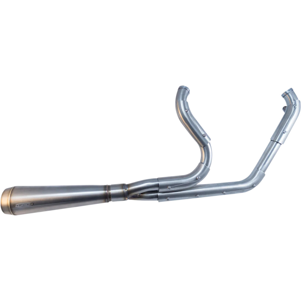 Assault 2:1 Exhaust System — 2-Into-1 system, Brushed stainless steel