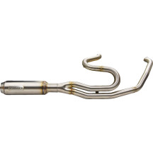 2-into-1 Mid-Length Super Bike Exhaust System — 2-Into-1, 4" muffler, straight can