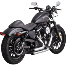 Shortshots Staggered Exhaust System — Chrome, 2-Into-2