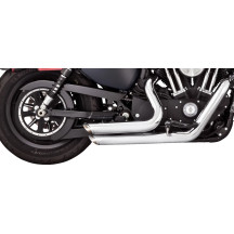 Shortshots Staggered Exhaust System — Chrome, 2-Into-2