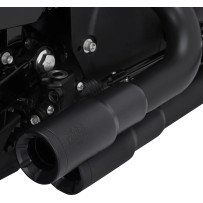 2-into-2 Mini Grenades Exhaust System — Black ceramic, 2-1/4" heat shields