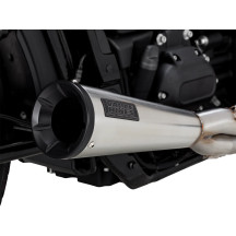 2-into-1 Upsweep Exhaust System — 2-into-1 system, Brushed finish, 304 stainless steel