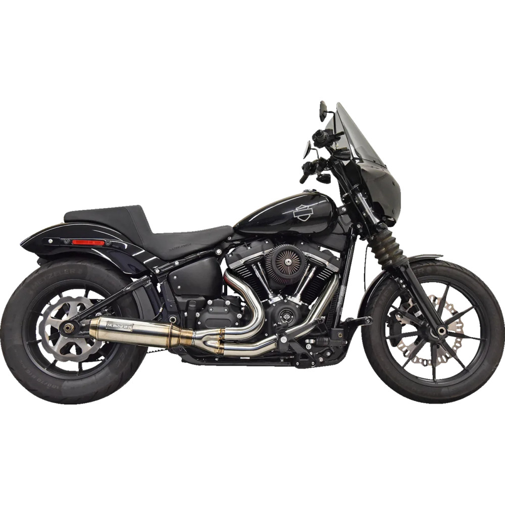 2-into-1 Super Bike Exhaust System with 4" Muffler — 2-Into-1 system, 4" muffler