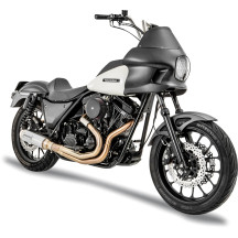 2-into-1 Exhaust System with Super Bike Muffler — 2-Into-1 System, 4" muffler