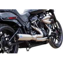 Sistema de escape 2 en 1 Qualifier — acabado cepillado plateado