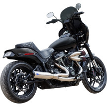 Sistema de escape 2 en 1 Qualifier — acabado cepillado plateado