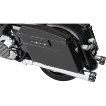 Megaphone Slip-On Mufflers — 4" OD, 2.5" baffles, Chrome